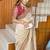 Cream Color Sequence And Dori Embroidery Work With Lace Border Twill Net Saree