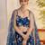 More Peach Blue Butterfly Net Thread & Sequence Embroidered Lehenga Choli with Dupatta and Blouse