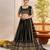 Black Butterfly Net Thread & Sequence Embroidery Work Lehenga Choli with Dupatta and Blouse