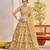 Light Golden Butterfly Net Thread & Sequence Embroidered Lehenga Choli with Dupatta and Blouse