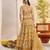 Light Golden Butterfly Net Thread & Sequence Embroidered Lehenga Choli with Dupatta and Blouse