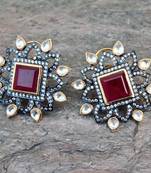 Royal Ruby Diamond Stud Earrings