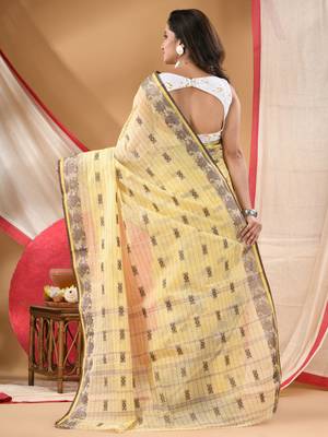 cotton saree tant cotton suhani design for woman yellow without blouse 1