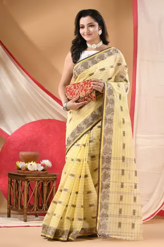 cotton saree tant cotton suhani design for woman yellow without blouse