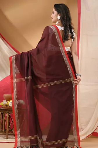 cotton handloom chiffon bandhani golden temple malmal blue unstitched blouse piece sarees for women