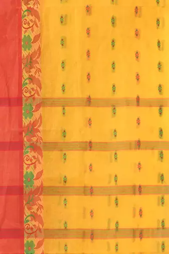 tant cotton saree patralika design for woman yellow without blouse
