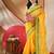 tant cotton kolkini saree for women yellow green without blouse