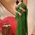 Women's cotton handloom chiffon bandhani golden temple malmal green unstitched blouse piece sarees for women