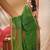 Women's cotton handloom chiffon bandhani golden temple malmal green unstitched blouse piece sarees for women