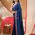 Women's cotton handloom chiffon bandhani golden temple malmal blue unstitched blouse piece sarees for women