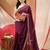 Women's cotton handloom chiffon bandhani golden temple malmal magenta unstitched blouse piece sarees for women