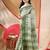 Women's tant cotton saree pearl design for woman green white without blouse