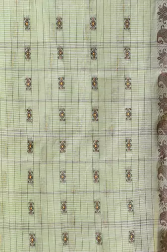 Women's cotton saree tant cotton suhani design for woman green without blouse