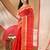 Women's tant cotton kolkini saree for women red without blouse