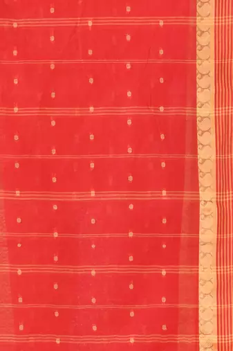 Women's tant cotton kolkini saree for women red without blouse