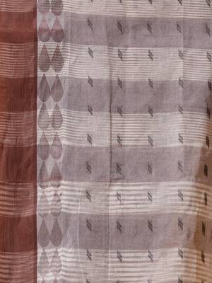 Women's tant cotton saree pearl design for woman brown without blouse 5