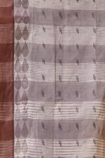 Women's tant cotton saree pearl design for woman brown without blouse