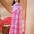 Women's tant cotton saree pearl design for woman pink without blouse