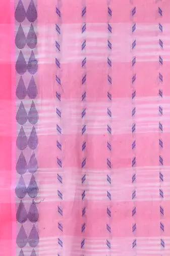 Women's tant cotton saree pearl design for woman pink without blouse