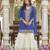 new stylish blue chinon sharara suit for women wedding wear