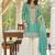new stylish aqua blue chinon sharara suit for women wedding wear