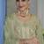 pakistani style chinon based long straight suit for women festival wear pista green