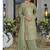 pakistani style chinon based long straight suit for women festival wear pista green