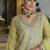 pakistani style chinon based long straight suit for women festival wear yellow