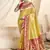 cream & pink paithani silk blend zari weaving with tussel  wedding wear saree