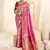 pink & red tissue paithani silk blend zari weaving with tussel  wedding wear saree