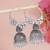 Ethnic silver oxidizedboho jhumka earrings for women (e3297ox)