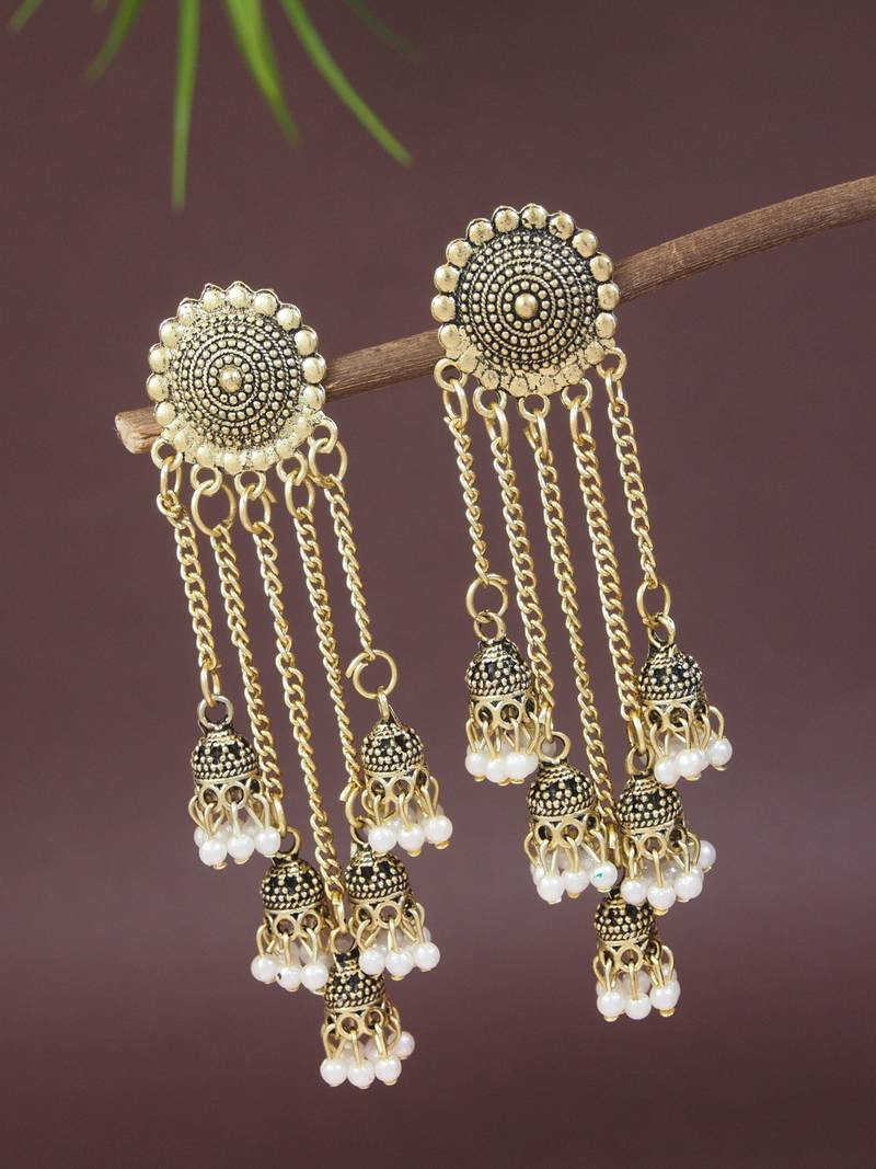 Multi layered dangle jhumka earrings for women (e3298fl)