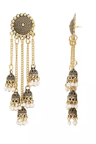Multi layered dangle jhumka earrings for women 