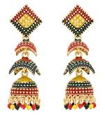 Multicolor meenakari jhumka earrings for women