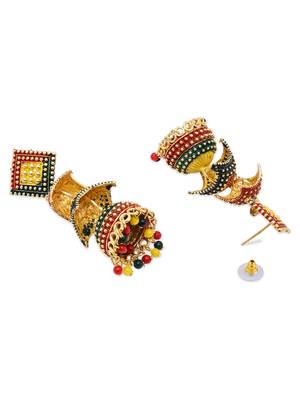 Multicolor meenakari jhumka earrings for women  4