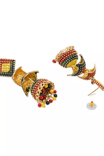 Multicolor meenakari jhumka earrings for women 