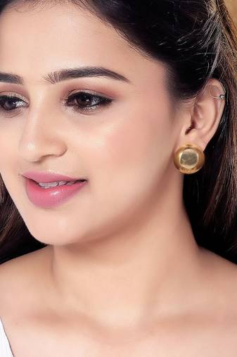 Half circle fashion stylish lightweight chunky stud earrings for women (e3302fl)