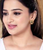 Half circle fashion stylish lightweight chunky stud earrings for women 