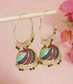Multicolor meenakari jhumka earrings for women