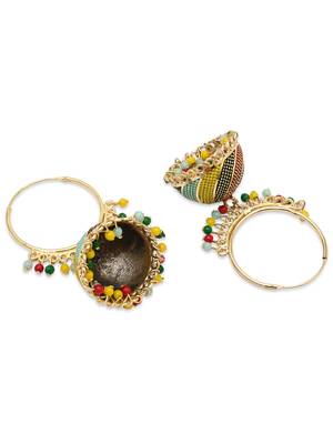 Multicolor meenakari jhumka earrings for women  4
