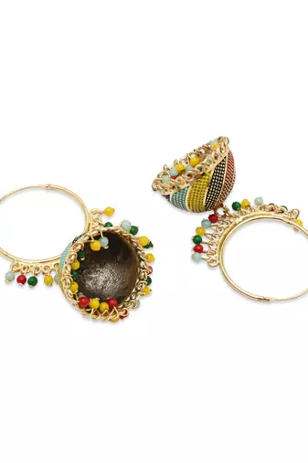 Multicolor meenakari jhumka earrings for women 