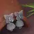 Ethnic silver oxidizedbutterfly jhumka earrings 