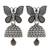 Ethnic silver oxidizedbutterfly jhumka earrings (e3310ox)