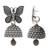 Ethnic silver oxidizedbutterfly jhumka earrings (e3310ox)