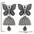 Ethnic silver oxidizedbutterfly jhumka earrings (e3310ox)