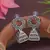 Ethnic silver oxidizedstyle dangle jhumka earrings for women 