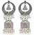 Ethnic silver oxidizedstyle dangle jhumka earrings for women (e3316ox)