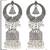 Ethnic silver oxidizedstyle dangle jhumka earrings for women (e3316ox)