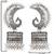 Ethnic silver oxidizedpeacock jhumka earrings for women (e3317ox)
