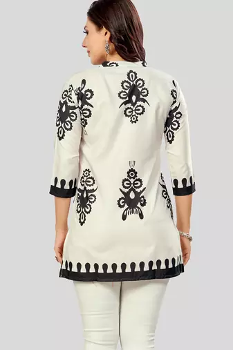 Saree swarg poly crepe printed short kurti